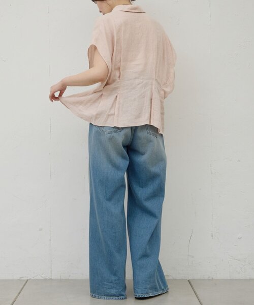 GALLARDAGALANTE（ガリャルダガランテ）の「【WEB限定】ハーフスリーブウエストシェイプシャツ（シャツ/ブラウス・レディース・ホワイト/ブラウン/ピンク/ブラック・FREE）」の21枚目の写真