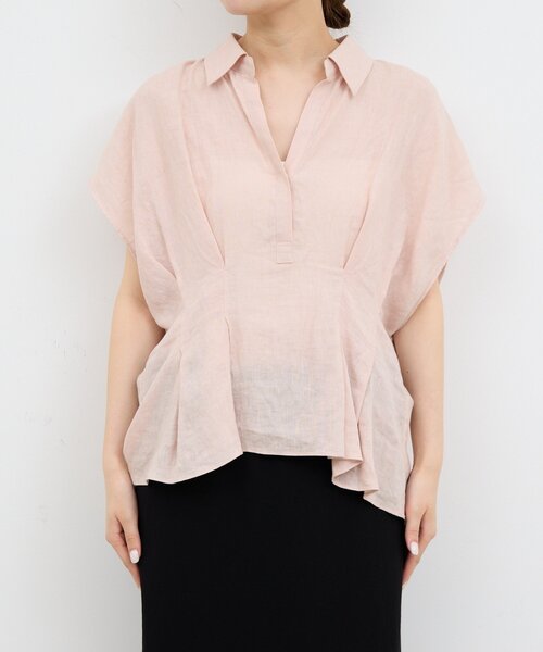 GALLARDAGALANTE（ガリャルダガランテ）の「【WEB限定】ハーフスリーブウエストシェイプシャツ（シャツ/ブラウス・レディース・ホワイト/ブラウン/ピンク/ブラック・FREE）」の19枚目の写真