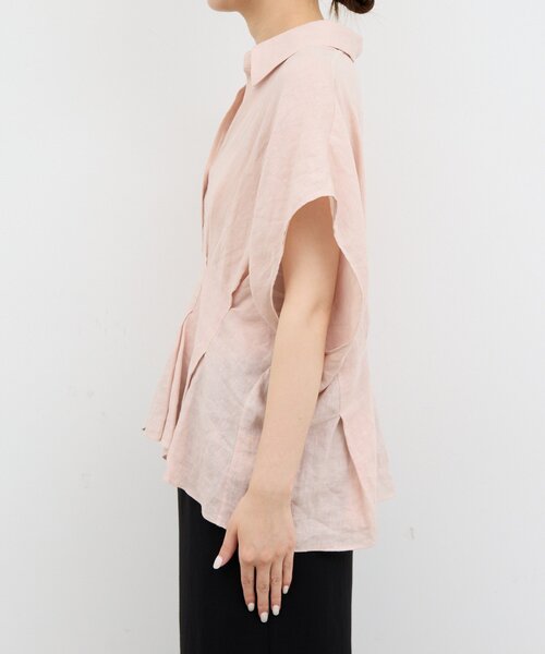 GALLARDAGALANTE（ガリャルダガランテ）の「【WEB限定】ハーフスリーブウエストシェイプシャツ（シャツ/ブラウス・レディース・ホワイト/ブラウン/ピンク/ブラック・FREE）」の18枚目の写真