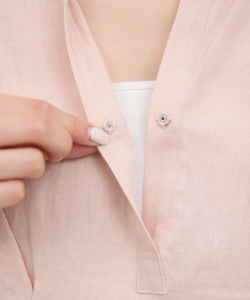 GALLARDAGALANTE（ガリャルダガランテ）の「【WEB限定】ハーフスリーブウエストシェイプシャツ（シャツ/ブラウス・レディース・ホワイト/ブラウン/ピンク/ブラック・FREE）」の15枚目の写真