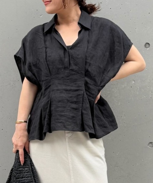 セール】【WEB限定】ハーフスリーブウエストシェイプシャツ（シャツ