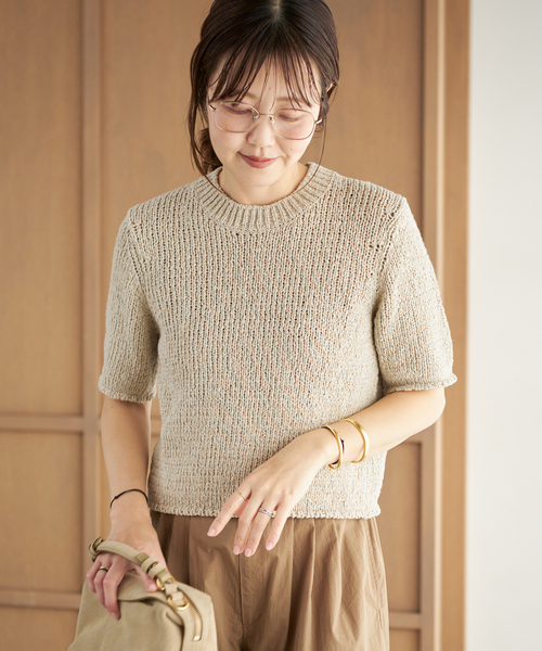 plage（プラージュ）の「Italian yarn CO half ニット（ニット/セーター・レディース・アイボリー/ピンク/ベージュ・FREE）」の2枚目の写真