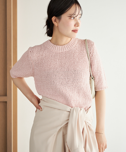 plage（プラージュ）の「Italian yarn CO half ニット（ニット/セーター・レディース・アイボリー/ピンク/ベージュ・FREE）」の3枚目の写真