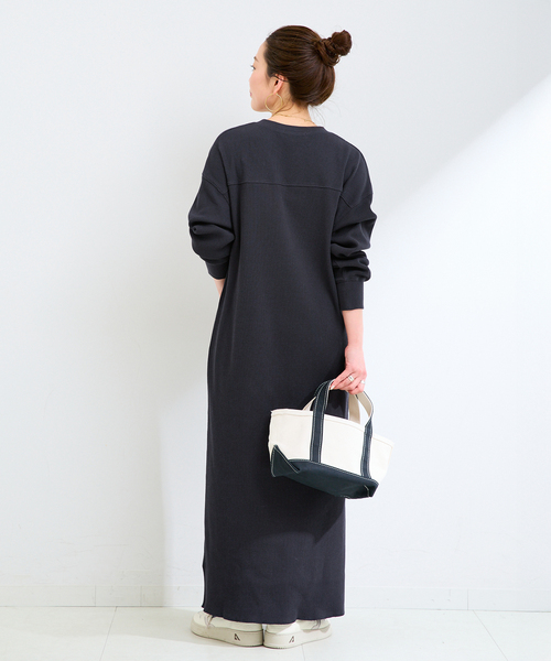B.C STOCK(ベーセーストック)の「ウォッシャブル / ワッフルヘンリーネックワンピース(ワンピース・レディース・アイボリー/コバルトブルー・FREE)」の18枚目の写真