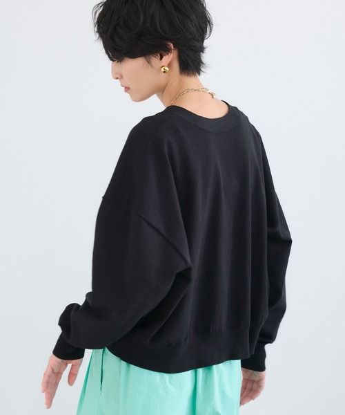 BARNYARDSTORM（バンヤードストーム）の「BARNYARDSTORM /  ワイドシルエットＶカーディガン / ハンドウォッシャブル（カーディガン/ボレロ・レディース・セージグリーン/ブラック・FREE）」の5枚目の写真