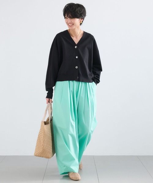 BARNYARDSTORM（バンヤードストーム）の「BARNYARDSTORM /  ワイドシルエットＶカーディガン / ハンドウォッシャブル（カーディガン/ボレロ・レディース・セージグリーン/ブラック・FREE）」の6枚目の写真