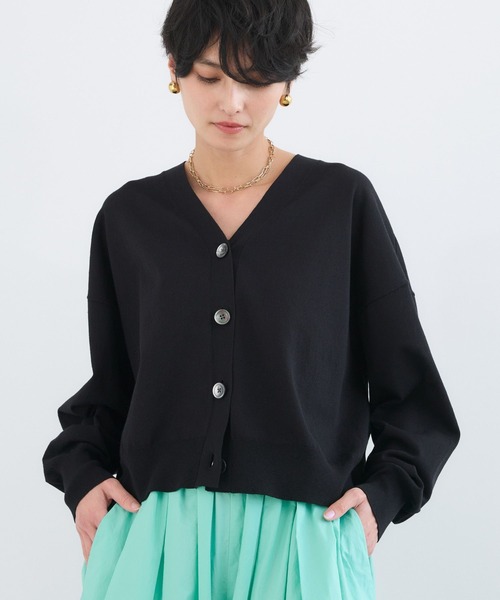 BARNYARDSTORM（バンヤードストーム）の「BARNYARDSTORM /  ワイドシルエットＶカーディガン / ハンドウォッシャブル（カーディガン/ボレロ・レディース・セージグリーン/ブラック・FREE）」の14枚目の写真