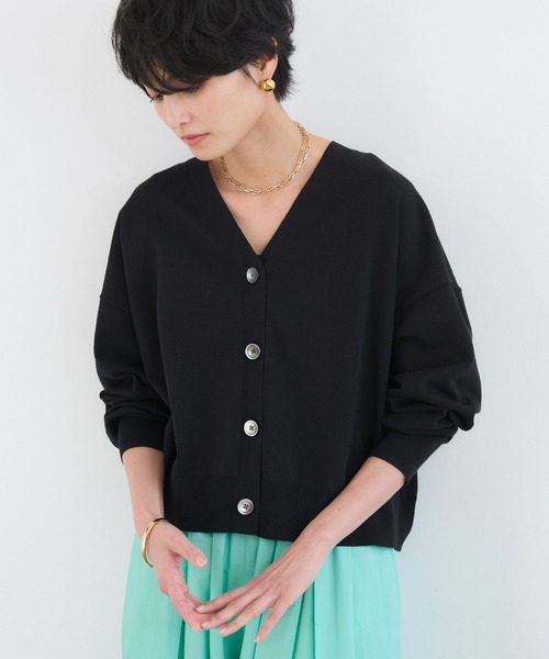 BARNYARDSTORM（バンヤードストーム）の「BARNYARDSTORM /  ワイドシルエットＶカーディガン / ハンドウォッシャブル（カーディガン/ボレロ・レディース・セージグリーン/ブラック・FREE）」の15枚目の写真
