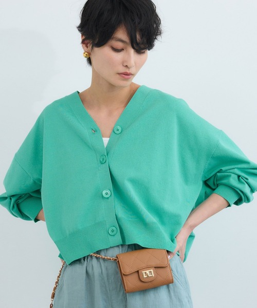 BARNYARDSTORM（バンヤードストーム）の「BARNYARDSTORM /  ワイドシルエットＶカーディガン / ハンドウォッシャブル（カーディガン/ボレロ・レディース・セージグリーン/ブラック・FREE）」の18枚目の写真