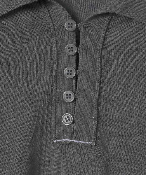 JEANASIS（ジーナシス）の「14Gシアーポロニット/668746（ポロシャツ・レディース・チャコールグレー/ブラウン系その他/アイボリー・FREE）」の11枚目の写真