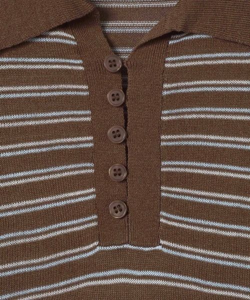 JEANASIS（ジーナシス）の「14Gシアーポロニット/668746（ポロシャツ・レディース・チャコールグレー/ブラウン系その他/アイボリー・FREE）」の12枚目の写真