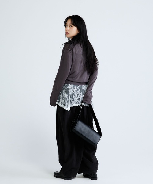 JEANASIS（ジーナシス）の「14Gシアーポロニット/668746（ポロシャツ・レディース・チャコールグレー/ブラウン系その他/アイボリー・FREE）」の16枚目の写真