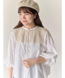 Samansa Mos2（サマンサ モスモス）の「【Cross×Staff】レース襟付きブラウス（シャツ/ブラウス）」