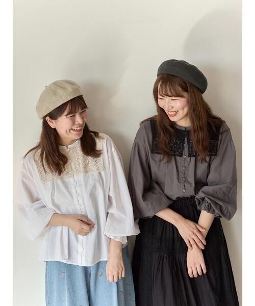 Samansa Mos2(サマンサ モスモス)の「【Cross×Staff】レース襟付きブラウス(シャツ/ブラウス・レディース・グレー系その他/チャコールグレー/オフホワイト・F)」の9枚目の写真