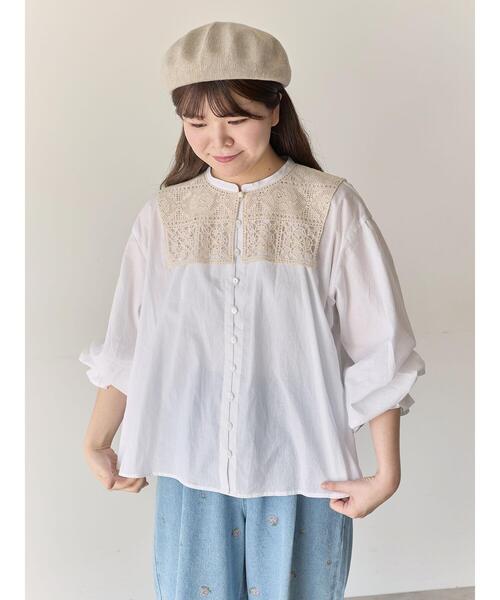 Samansa Mos2(サマンサ モスモス)の「【Cross×Staff】レース襟付きブラウス(シャツ/ブラウス・レディース・グレー系その他/チャコールグレー/オフホワイト・F)」の15枚目の写真