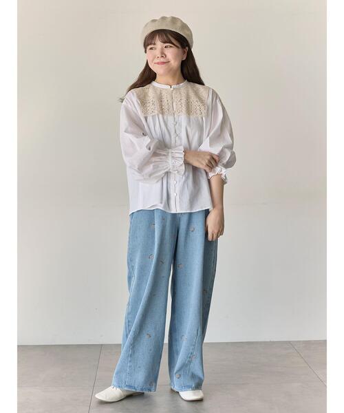 Samansa Mos2(サマンサ モスモス)の「【Cross×Staff】レース襟付きブラウス(シャツ/ブラウス・レディース・グレー系その他/チャコールグレー/オフホワイト・F)」の16枚目の写真