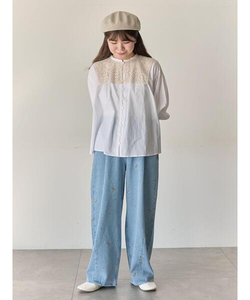 Samansa Mos2(サマンサ モスモス)の「【Cross×Staff】レース襟付きブラウス(シャツ/ブラウス・レディース・グレー系その他/チャコールグレー/オフホワイト・F)」の17枚目の写真