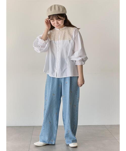Samansa Mos2(サマンサ モスモス)の「【Cross×Staff】レース襟付きブラウス(シャツ/ブラウス・レディース・グレー系その他/チャコールグレー/オフホワイト・F)」の18枚目の写真