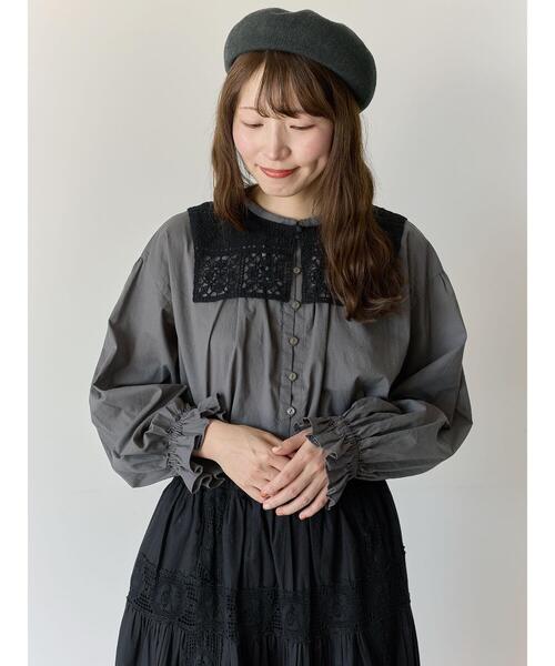 Samansa Mos2(サマンサ モスモス)の「【Cross×Staff】レース襟付きブラウス(シャツ/ブラウス・レディース・グレー系その他/チャコールグレー/オフホワイト・F)」の22枚目の写真