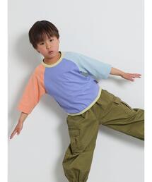 Samansa Mos2 Lagom（サマンサモスモスラーゴム）の「クレイジー配色7分袖ラグランT（Tシャツ/カットソー）」