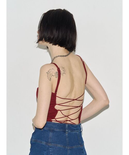 jouetie（ジュエティ）の「バックオープンチューブトップ（キャミソール・レディース・ブラック/レッド/オフホワイト・MEDIUM）」の20枚目の写真