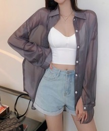 バックリボンで後ろ姿まで可愛い!軽やかシフォンの大人フェミニンブラウス