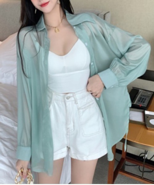 Lips（リップス）の「バックリボンで後ろ姿まで可愛い！軽やかシフォンの大人フェミニンブラウス（シャツ/ブラウス・レディース・ブラック/グレー/ホワイト・FREE）」の4枚目の写真