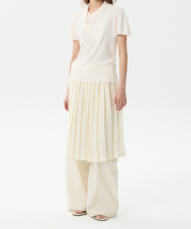 Pleats Layered Skirt (Ivory)