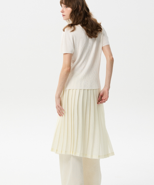MIDNLOW（ミッドアンドロー）の「Pleats Layered Skirt (Ivory)（スカート・レディース・その他・FREE）」の5枚目の写真