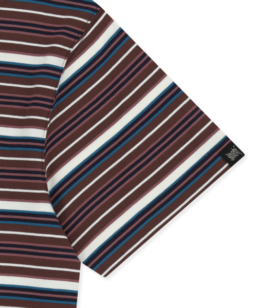 BROWNBREATH(ブラウンブレス)の「STRIPE CROP TAG TEE - BURGUNDY(Tシャツ/カットソー・レディース・その他・X-LARGE/LARGE/MEDIUM/SMALL)」の5枚目の写真
