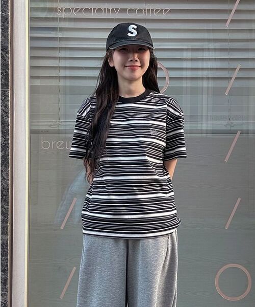 BROWNBREATH(ブラウンブレス)の「STRIPE CROP TAG TEE - BURGUNDY(Tシャツ/カットソー・レディース・その他・X-LARGE/LARGE/MEDIUM/SMALL)」の9枚目の写真