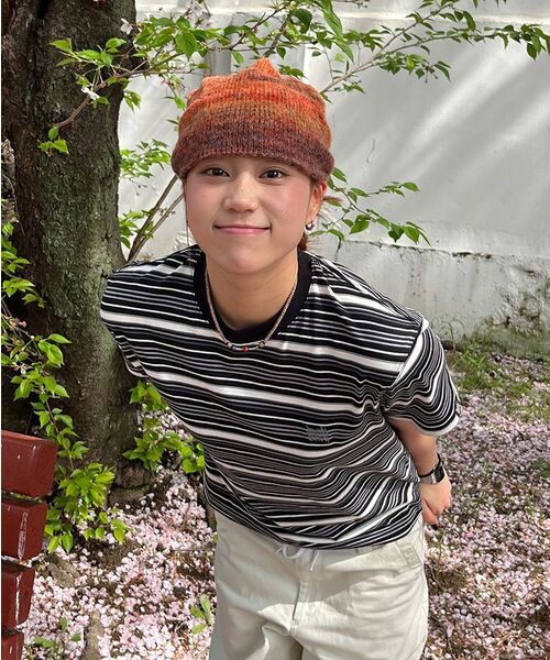 BROWNBREATH(ブラウンブレス)の「STRIPE CROP TAG TEE - BURGUNDY(Tシャツ/カットソー・レディース・その他・X-LARGE/LARGE/MEDIUM/SMALL)」の8枚目の写真