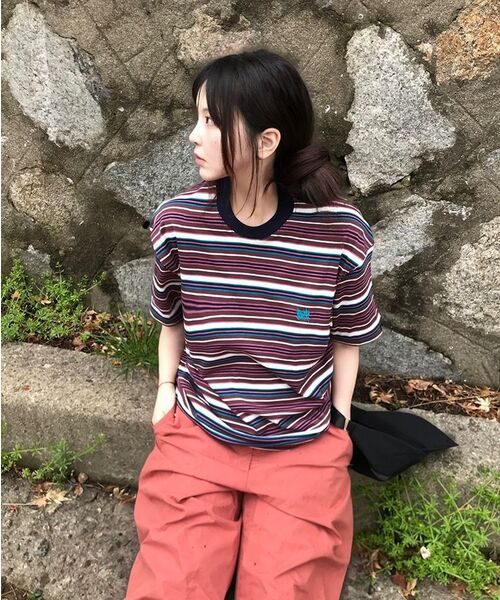 BROWNBREATH(ブラウンブレス)の「STRIPE CROP TAG TEE - BURGUNDY(Tシャツ/カットソー・レディース・その他・X-LARGE/LARGE/MEDIUM/SMALL)」の7枚目の写真