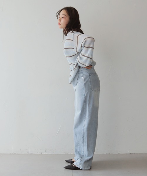 cheriella(シェリエラ)の「【cheriella】アシメカーブウエストデニムパンツ ASYMMETRIC CURVED WAIST DENIM PANTS(デニムパンツ・レディース・ネイビー/ブルー・FREE)」の17枚目の写真