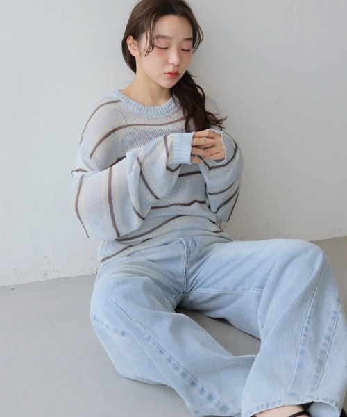 cheriella(シェリエラ)の「【cheriella】アシメカーブウエストデニムパンツ ASYMMETRIC CURVED WAIST DENIM PANTS(デニムパンツ・レディース・ネイビー/ブルー・FREE)」の18枚目の写真