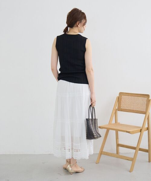 le.coeur blanc(ルクールブラン)の「《WEB限定アイテム》ランダムリブノースリーブトップス(Tシャツ/カットソー・レディース・アイボリー/キャメル/ブラウン/ブラック/ベージュ・38)」の18枚目の写真