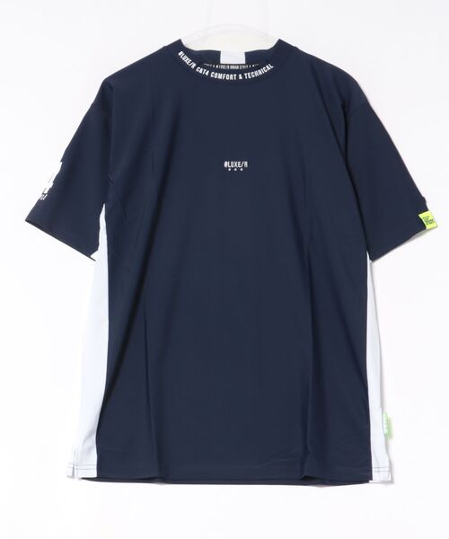 LUXE/R GOLF(ラグジュ ゴルフ)の「(RM)【LUXE/R GOLF】ストレッチ スムース ロゴ ハイネック Tシャツ(Tシャツ/カットソー・メンズ・ブラック/ネイビー/チャコールグレー/ホワイト・X-LARGE/LARGE/MEDIUM)」の4枚目の写真