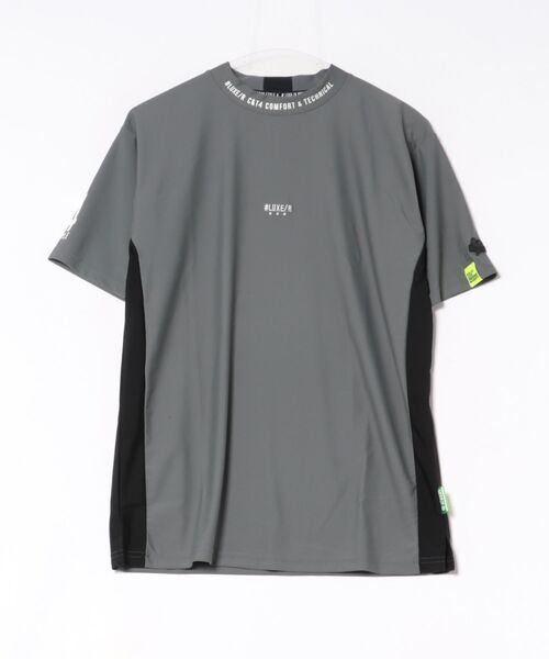 LUXE/R GOLF(ラグジュ ゴルフ)の「(RM)【LUXE/R GOLF】ストレッチ スムース ロゴ ハイネック Tシャツ(Tシャツ/カットソー・メンズ・ブラック/ネイビー/チャコールグレー/ホワイト・X-LARGE/LARGE/MEDIUM)」の3枚目の写真