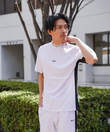 LUXE R GOLF（ラグジュ ゴルフ）の「(RM)【LUXE R GOLF】ストレッチ スムース ロゴ ハイネック Tシャツ（Tシャツ/カットソー）」