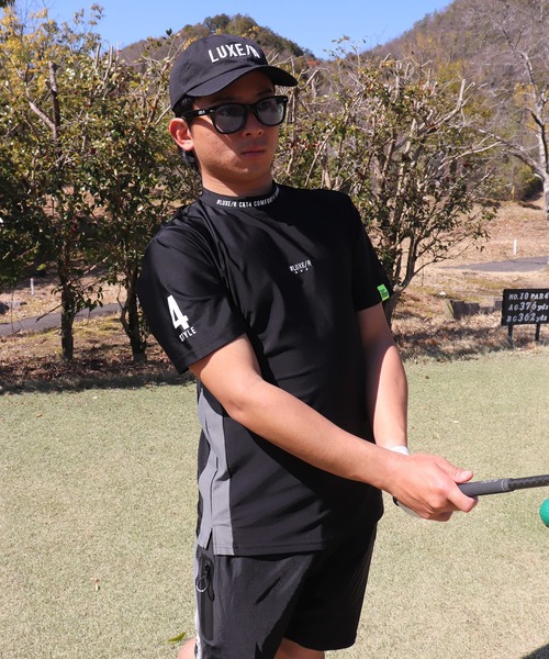 LUXE/R GOLF(ラグジュ ゴルフ)の「(RM)【LUXE/R GOLF】ストレッチ スムース ロゴ ハイネック Tシャツ(Tシャツ/カットソー・メンズ・ブラック/ネイビー/チャコールグレー/ホワイト・X-LARGE/LARGE/MEDIUM)」の14枚目の写真