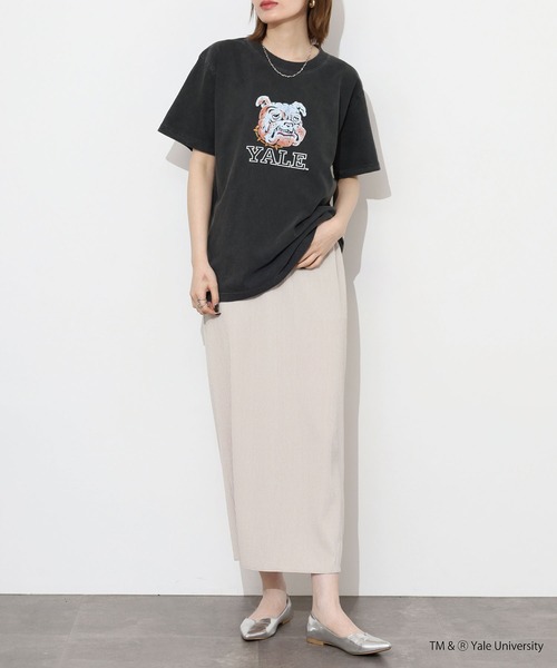 CALIFORNIA HAVE A NICE TIME !（カリフォルニアハブァナイスタイム）の「YALE COLLEGE PIGMENT T-SHIRT 厚手 6.6oz クルーネック ユニセックス コットン100%（Tシャツ/カットソー・メンズ・ブラック・M/L/XL）」の19枚目の写真