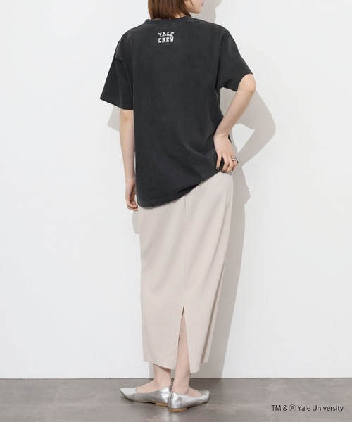 CALIFORNIA HAVE A NICE TIME !（カリフォルニアハブァナイスタイム）の「YALE COLLEGE PIGMENT T-SHIRT 厚手 6.6oz クルーネック ユニセックス コットン100%（Tシャツ/カットソー・メンズ・ブラック・M/L/XL）」の21枚目の写真