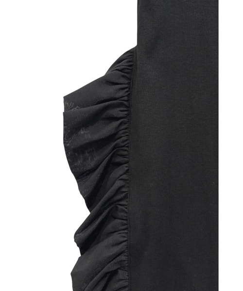 HONEY MI HONEY(ハニーミーハニー)の「rib frill long skirt(スカート・レディース・ブラック×ホワイト/ホワイト/ブラック/グレー・FREE)」の22枚目の写真