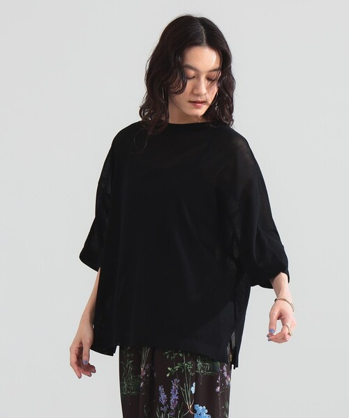 Demi-Luxe BEAMS(デミルクス ビームス)の「【7/24値下げ】コットン チュール オーバー Tシャツ(Tシャツ/カットソー・レディース・ブラック/ホワイト/オリーブ・ONE SIZE)」の8枚目の写真