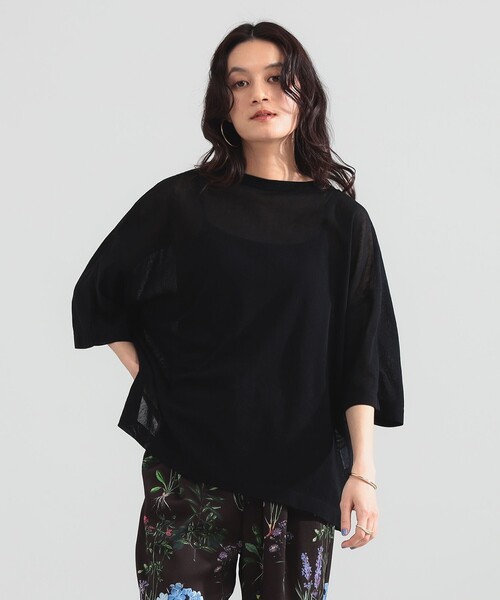 Demi-Luxe BEAMS(デミルクス ビームス)の「【7/24値下げ】コットン チュール オーバー Tシャツ(Tシャツ/カットソー・レディース・ブラック/ホワイト/オリーブ・ONE SIZE)」の9枚目の写真