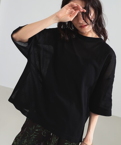 Demi-Luxe BEAMS(デミルクス ビームス)の「【7/24値下げ】コットン チュール オーバー Tシャツ(Tシャツ/カットソー・レディース・ブラック/ホワイト/オリーブ・ONE SIZE)」の10枚目の写真