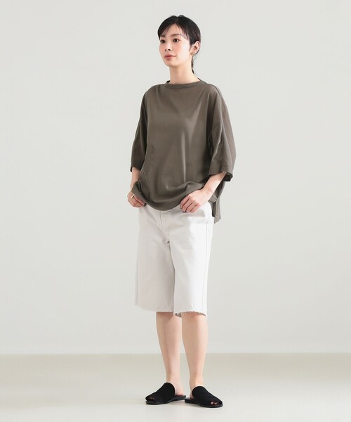 Demi-Luxe BEAMS(デミルクス ビームス)の「【7/24値下げ】コットン チュール オーバー Tシャツ(Tシャツ/カットソー・レディース・ブラック/ホワイト/オリーブ・ONE SIZE)」の11枚目の写真