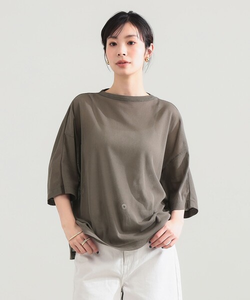 Demi-Luxe BEAMS(デミルクス ビームス)の「【7/24値下げ】コットン チュール オーバー Tシャツ(Tシャツ/カットソー・レディース・ブラック/ホワイト/オリーブ・ONE SIZE)」の14枚目の写真