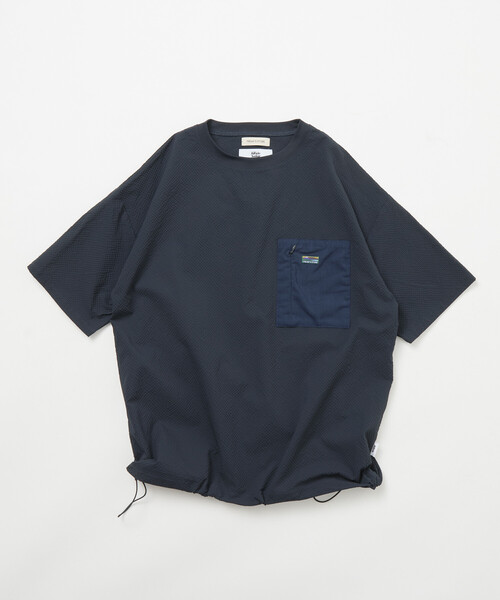FREAK'S STORE(フリークスストア)の「<UVカット・接触冷感・吸水速乾> AiRide/エアライド リラックスフィット 異素材ポケット シアサッカープルオーバートップ 限定展開(Tシャツ/カットソー・メンズ・ブラック/ブラウン/チャコールグレー/ネイビー・MEDIUM/SMALL/LARGE)」の15枚目の写真