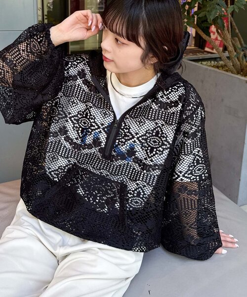 CIAOPANIC TYPY(チャオパニックティピー)の「レースフードアノラック(その他アウター・レディース・イエロー/ホワイト/ブラック・ONE SIZE)」の10枚目の写真